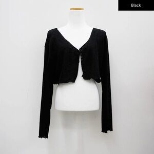 Black Cropped Cardigan